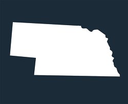 nebraska state map silhouette style clipart