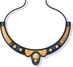 necklace with a design of beads and stones