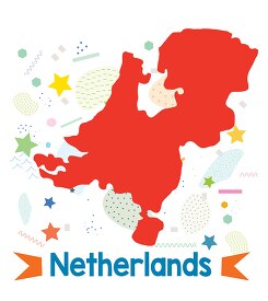 netherlands illustrated stylized map