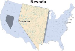Nevada state large usa map clipart