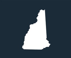 new hampshire state map silhouette style clipart