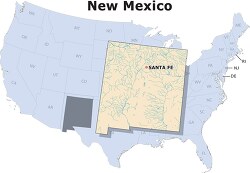 New Mexico state large usa map clipart