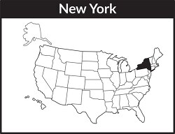 new york map square black white clipart