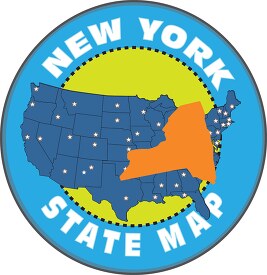 new york state map with us map round design