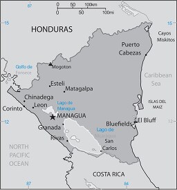 Nicaragua map gray color