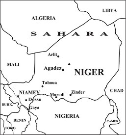 Niger map black outline