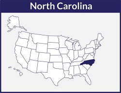 north carolina map square color outline clipart