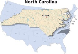 North Carolina state large usa map clipart