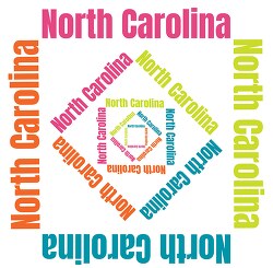 North Carolina text design logo