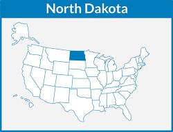 north dakota map square color outline clipart