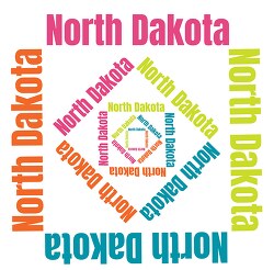 North Dakota text design logo