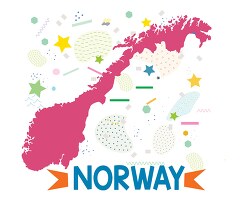 norway illustrated stylized map