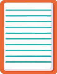 Notebook with blue lines evenly spaced for writing