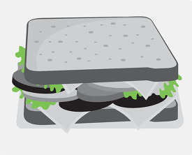 nutritious healthy vegetable sandwich  gray color clip art