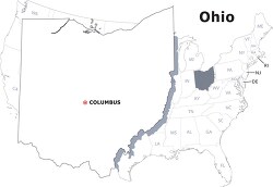 Ohio usa state black outline clipart