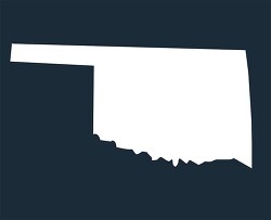 oklahoma state map silhouette style clipart