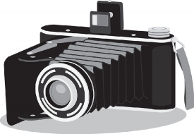 old folding type camera gray color clipart