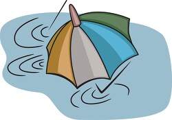 opened umbrella in water clipart