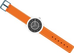 orange band watch for man clipart