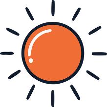 orange sun weather icon