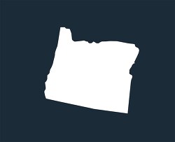 oregon state map silhouette style clipart