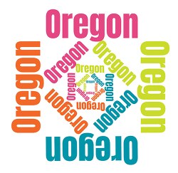 Oregon text design logo