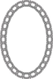 oval border with pattern of circles