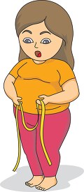 overweight lady holding measuring tape