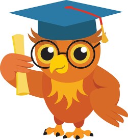 owl holding diploma celebrating graduation clipart