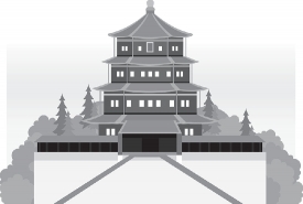 pagoda summer palace ancient china gray color clipart