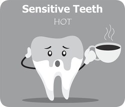 painful tooth sensitivity when you drink hot coffee gray color c