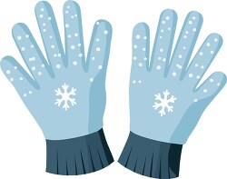 pair of blue winter snowflake gloves