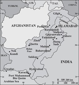 Pakistan country map gray color