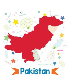 Pakistan illustrated stylized map