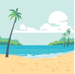 palm tree blue sky and ocean beautiful tropical beach