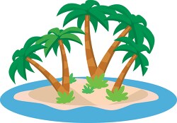 palm trees on small island clipart