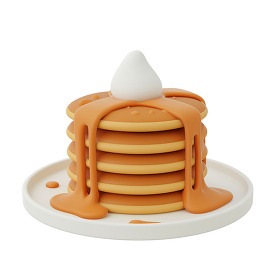 pancakes 3d clay icon