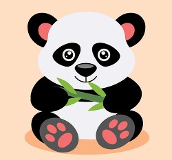 panda bear is holding a bamboo leaf in its paws