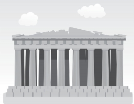 parthenon temple ancient greece gray clipart 2