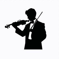 passion of a violin performance in a simple black outline