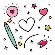 pen line doodle vector hand drawn fun elements