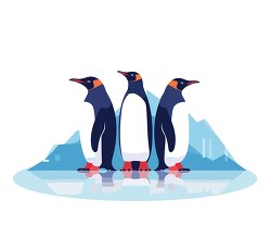 penguins standing gracefully on ice clip art