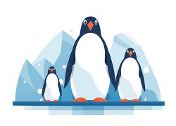 penguins standing on icy terrain in the antarctic