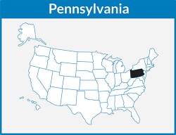 pennsylvania map square color outline clipart