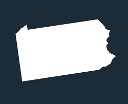 pennsylvania state map silhouette style clipart