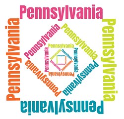 Pennsylvania text design logo