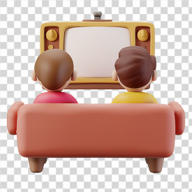 people watching television 3d clay icon transparent png