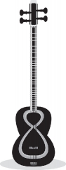 persian tar musical instrument gray color clipart 2