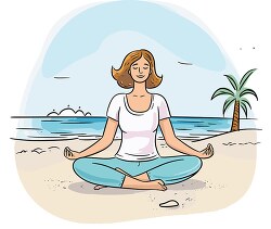 person sitting cross legged in a meditative pose on a beach