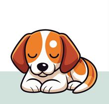 pet beagle dog sleeping clipart